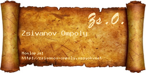 Zsivanov Ompoly névjegykártya